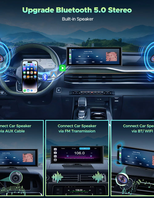 Load image into Gallery viewer, Wireless Carplay Screen for Car 9.26'' Portable 4K Dash Cam with 1080P Backup Camera, with Apple Carplay and Android Auto, Mirror Link, Loop Recording, GPS Navigation, 64G Card, Balck
