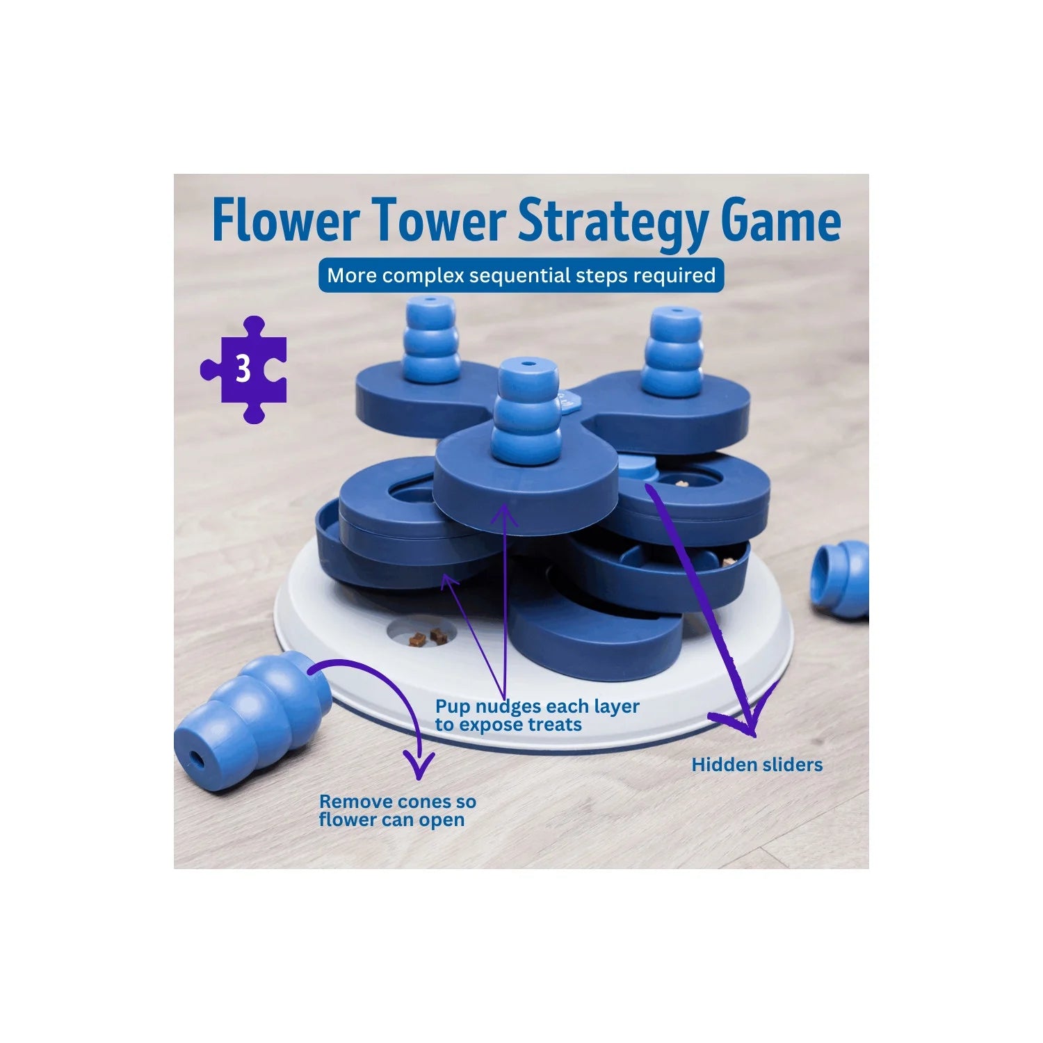 Dog Activity Chess Strategy Game, Level 3, Advanced Dog Puzzle Toy, Treat Dispenser